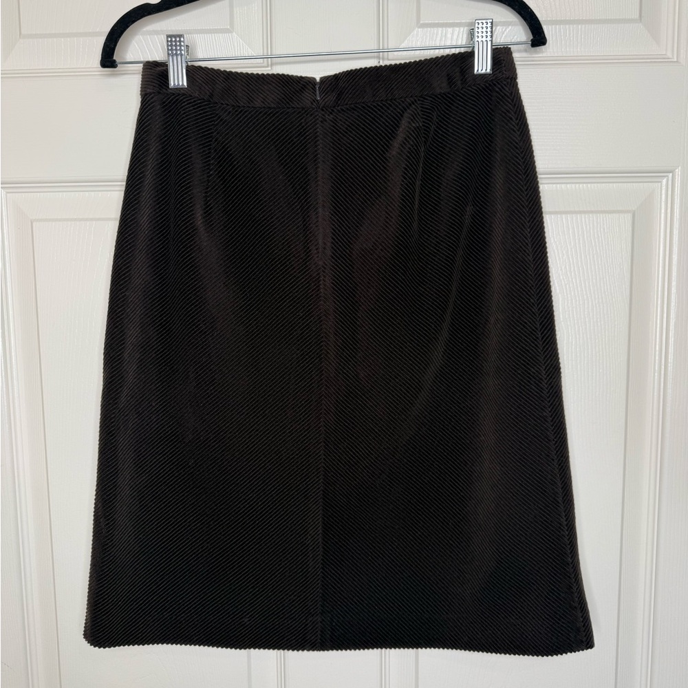 Y2K Ann Taylor Brown Corduroy A-line Skirt Size 6 Minimal Classic Quiet Luxury - Picture 6 of 14